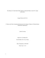 The Influence of United States Public Opinion on National Debates on the 2011 Libyan Intervention