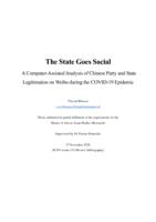 The State Goes Social: A Computer-Assisted Analysis of Chinese Party and State Legitimation on Weibo during the COVID-19 Epidemic