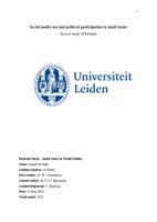 Social media use and political participation in small states: A case study of Estonia