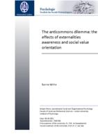 The anticommons dilemma: the effects of externalities awareness and social value orientation