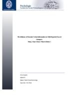 The Influence of Parental Verbal Information on Child Reported Fear of  Strangers:  ‘Mom, I Don’t Know What to Believe’