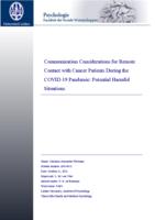 Communication Considerations for Remote Contact with Cancer Patients During the COVID-19 Pandemic: Potential Harmful Situations