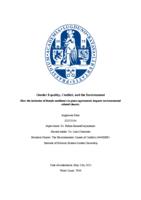 Gender Equality, Conflict, and the Environment: How the inclusion of female mediators in peace agreements impacts environmental related clauses