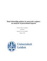 Dual citizenship policies in autocratic regimes: an analysis of postcolonial legacies
