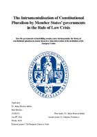 The Intrumentalisation of Constitutional Pluralism by Member States’ governments in the Rule of Law Crisis