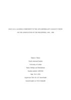 Race as a Leading Component in the Anti-Imperialist League's Views on the Annexation of the Philippines, 1898 - 1908