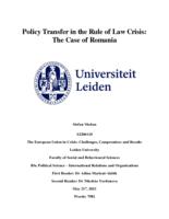 Policy Transfer in the Rule of Law Crisis: The Case of Romania