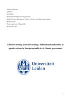 Global warming as local warming: Subnational authorities as agenda-setters in European multi-level climate governance