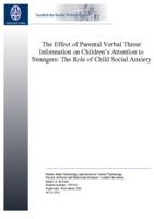 The Effect of Parental Verbal Threat Information on Children’s Attention to Strangers