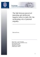 The link between perceived parenting and adolescent negative affect in daily life: the moderating role of parental empathy.