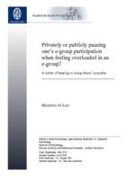 Privately or publicly pausing one’s e-group participation when feeling overloaded in an e-group?