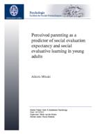 Perceived parenting as a predictor of social evaluation expectancy and social evaluative learning in young adults