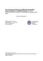 Does intra-party democracy affect the geographic representativeness of political parties? A look at candidate selection methods in the Netherlands between 2002-2021