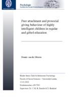 Peer attachment and prosocial giving behaviour of highly intelligent children in regular and gifted education