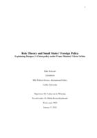 Role Theory and Small States’ Foreign Policy