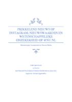 Prikkelend nieuws op Instagram: Nieuwswaarden en wetenschappelijke onzekerheid op @NU.NL