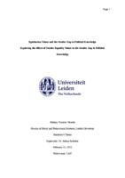 Egalitarian Values and the Gender Gap in Political Knowledge: Exploring the effects of Gender Equality Values in the Gender Gap in Political Knowledge