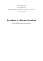 Personhood as a Linguistic Condition