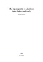 The Development of Classifiers in the Tukanoan Family
