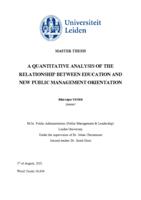 A QUANTITATIVE ANALYSIS OF THE RELATIONSHIP BETWEEN EDUCATION AND NEW PUBLIC MANAGEMENT ORIENTATION