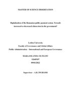 Digitalization of the Romanian public payment system. Towards increased or decreased citizen trust in the government?