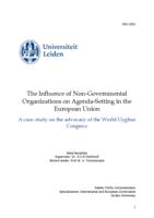 The influence of non-governmental organisations on agenda-setting the EU