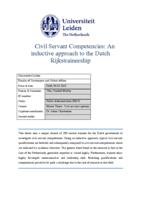 Civil Servant Competencies: An inductive approach to the Dutch Rijkstraineeship