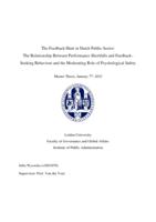 The Feedback Hunt in Dutch Public Sector: The Relationship Between Performance Shortfalls and Feedback-Seeking Behaviour and the Moderating Role of Psychological Safety