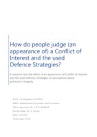 How do people judge (an appearance of) a Conflict of Interest and the used Defence Strategies?