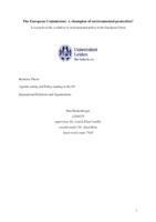 The European Commission: A champion of environmental protection? A research on the evolution of environmental policy in the European Union