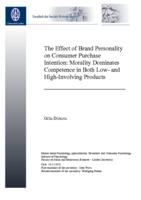 The Effect of Brand Personality on Consumer Purchase Intention: Morality Dominates Competence in Both Low- and High-Involving Products