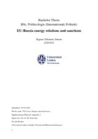 EU-Russia Energy Relations and Sanctions