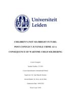 Children's (Not So) Bright Future: Post-Conflict Juvenile Crime as a Consequence of Wartime Child Soldiering