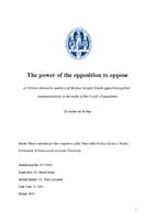 The power of the opposition to oppose: a Critical discourse analysis of the four largest Dutch opposition parties’ communications in the wake of the Covid-19 pandemic