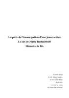 La quête de l'émancipation d'une jeune artiste. Le cas de Marie Bashkirtseff