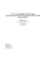 A Very Corrupt Dialect of the Tongue:  Anglicisation and Scotticisms in nineteenth-century Scottish pauper petitions