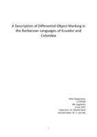 A Description of Differential Object Marking in the Barbacoan Languages of Ecuador and Colombia