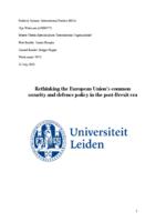 Rethinking the European Union's common security and defence policy in the post-Brexit era