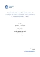 From skepticism to hope: A thematic analysis of comments on Chinese social media on the legalization of same-sex marriage in Taiwan