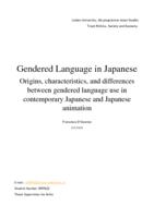 Gendered Language in Japanese