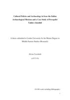Cultural Policies and Archaeology in Iran: the Italian Archaeological Missions and a Case Study of Persepolis/ Takht-e Jamshīd