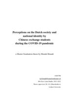 Perceptions on the Dutch society and national identity by Chinese exchange students during the COVID-19 pandemic
