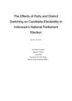 The Effects of Party and District Switching on Candidate Electability in Indonesia’s National Parliament Election