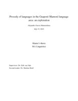 Prosody of languages in the Guaporé-Mamoré language area: an exploration