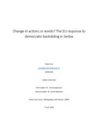 Change in actions or words? The EU response to democratic backsliding in Serbia