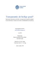 Transparantie als heilige graal?