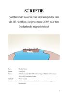 Verklarende factoren van de transpositie van de EU richtlijn asielprocedure 2007 naar het Nederlands migratiebeleid