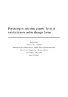 Psychologists and data experts’ level of satisfaction on online therapy forms