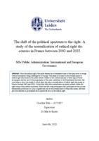 The shift of the political spectrum to the right: A study of the normalization of radical right discourses in France between 2002 and 2022