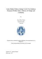 Labor Market Policies during Covid-19 in Southern  European Welfare States: Patterns of Change and  Continuity